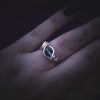 Swirly Silver Ring with Light Blue Stone - Image 2