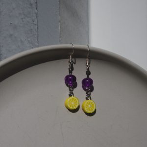 Lemon Slice Earrings - Purple