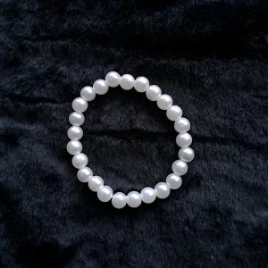 Beaded Pearl Bracelet - 6mm - Warm White