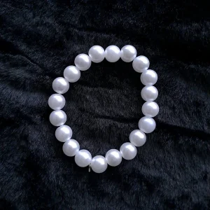 Beaded Pearl Bracelet - 8mm - Cold White