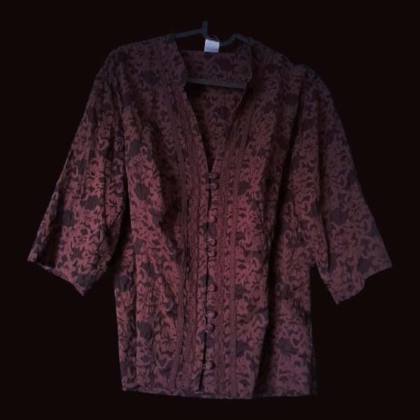Brown Floral Lace Shirt - Image 5