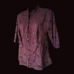 Brown Floral Lace Shirt