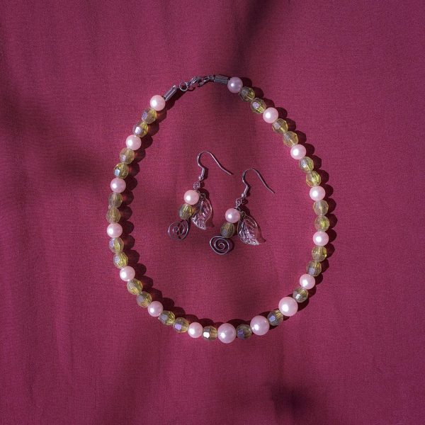 Necklace & Earrings Jewelry Set - "Sunlight Through New Leaves" - Image 4