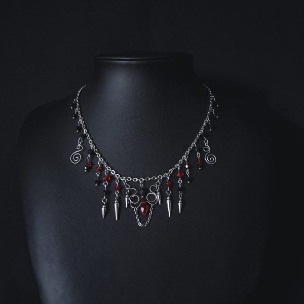 Gothic Red Drops Necklace - "Vein of Time" - Image 3