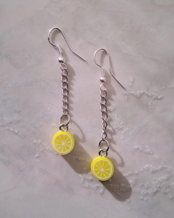 Lemon Slice Earrings - Chain