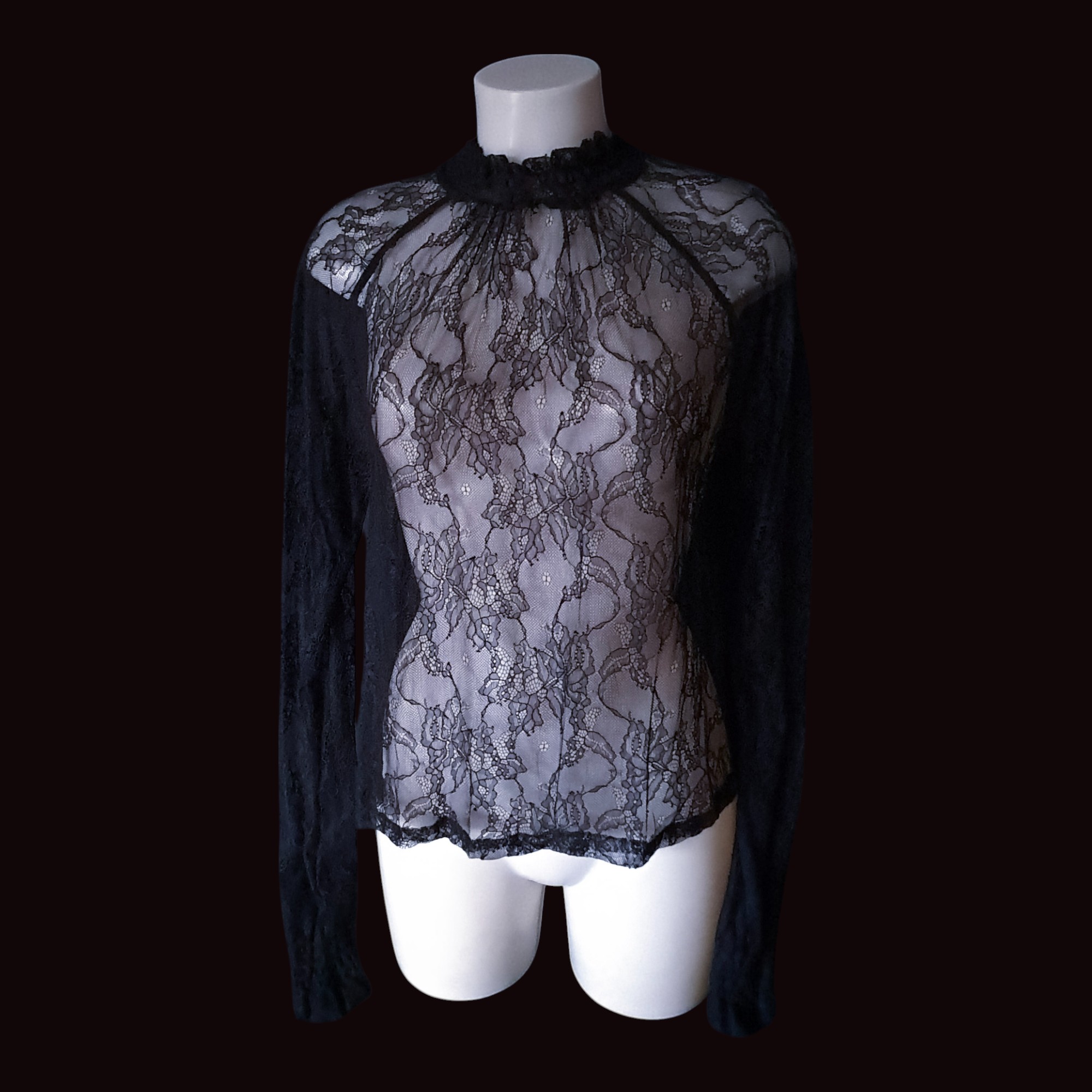 Long-Sleeve Lace Top