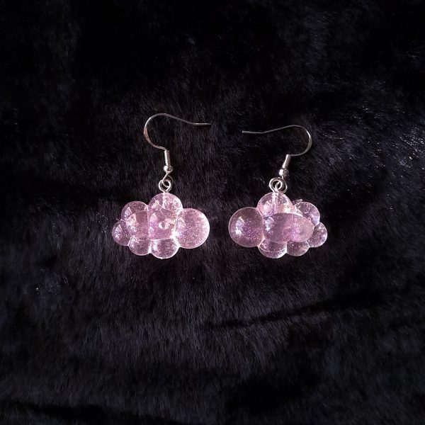 Cloud Earrings - Pink - Image 4