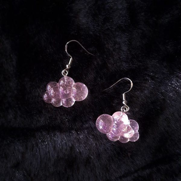 Cloud Earrings - Pink - Image 2