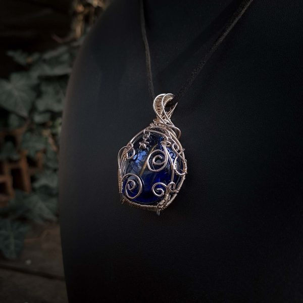 Sky Stone Pendant - Light Gold with Star Charm - Image 8