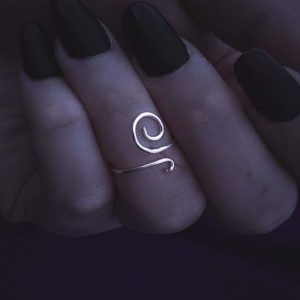 Asymmetrical Small Spiral Ring