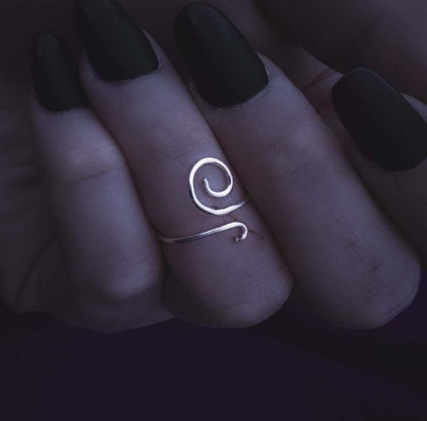 Asymmetrical Small Spiral Ring