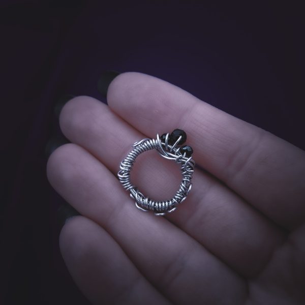 Wire Wrapped Silver Ring - "Triple of the Night Wren" - Image 12