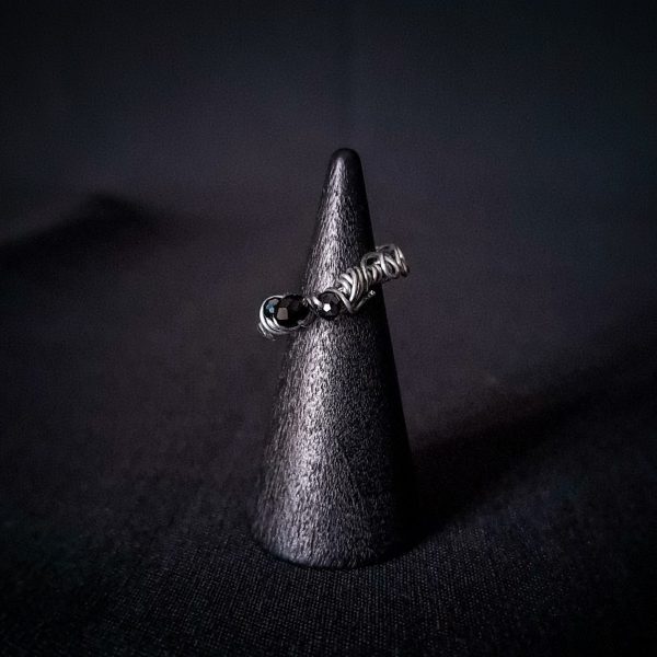 Wire Wrapped Silver Ring - "Triple of the Night Wren" - Image 10