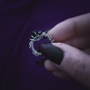 Wire Wrapped Silver Ring - "Triple of the Night Wren"