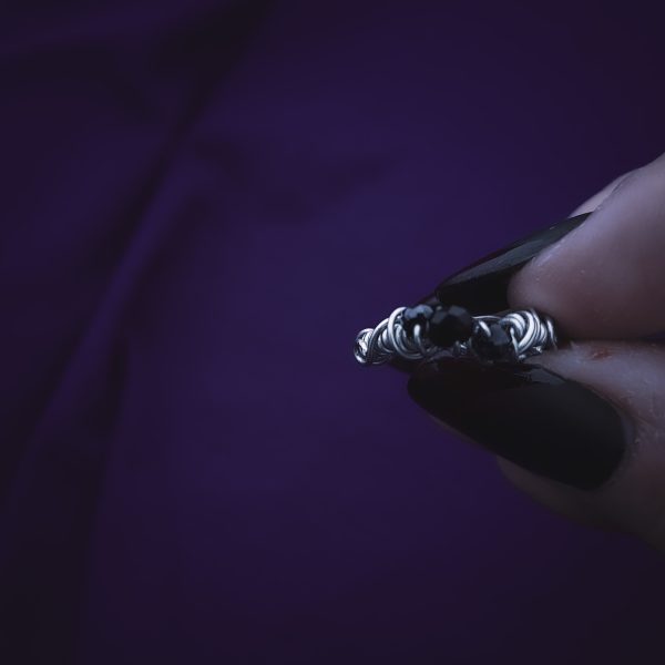 Wire Wrapped Silver Ring - "Triple of the Night Wren" - Image 8