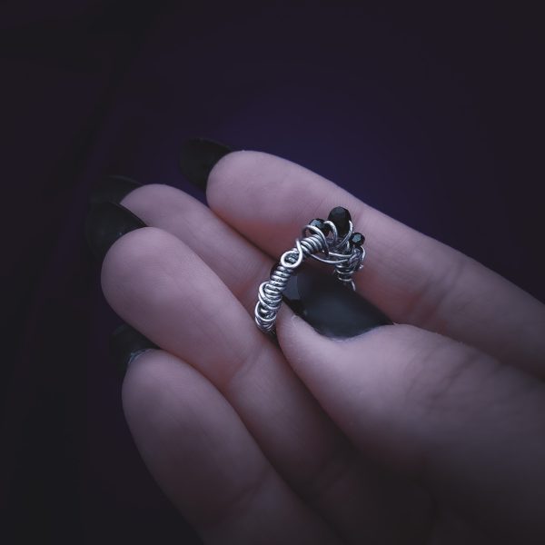 Wire Wrapped Silver Ring - "Triple of the Night Wren" - Image 4
