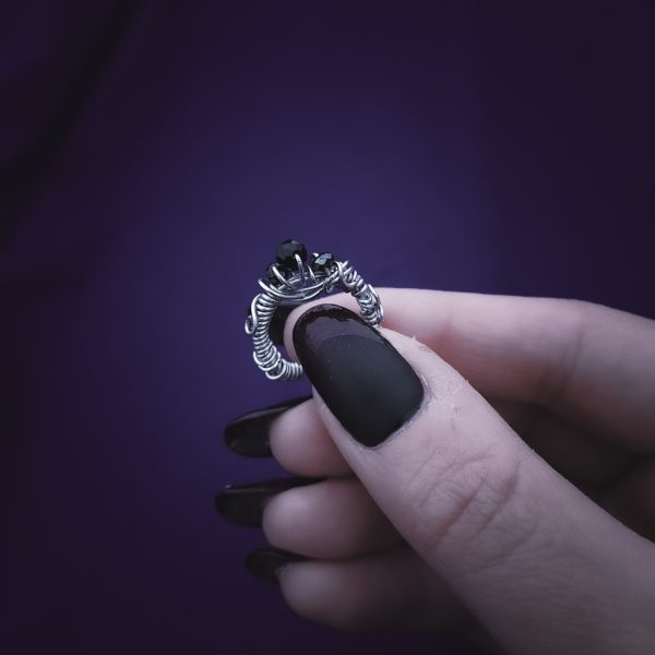 Wire Wrapped Silver Ring - "Triple of the Night Wren" - Image 6