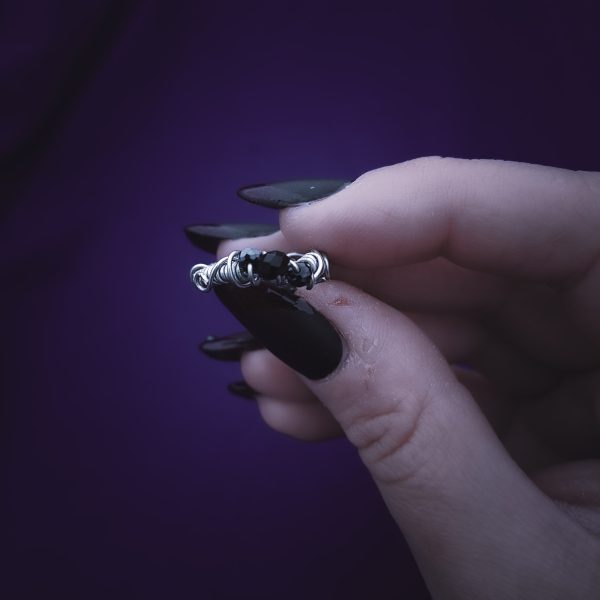 Wire Wrapped Silver Ring - "Triple of the Night Wren" - Image 5