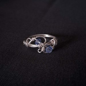Silver Ring - Light Blue Crystals