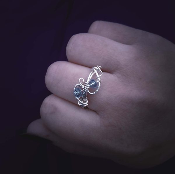 Silver Ring - Light Blue Crystals - Image 9