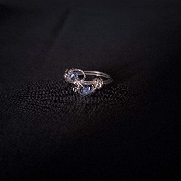 Silver Ring - Light Blue Crystals - Image 7
