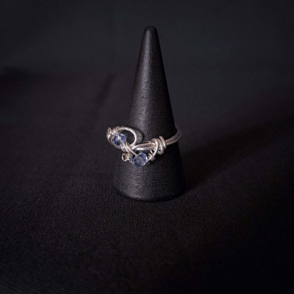 Silver Ring - Light Blue Crystals - Image 3