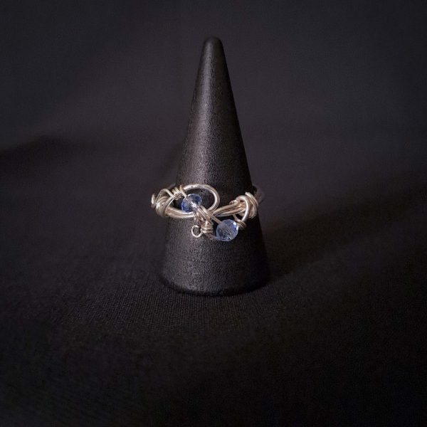 Silver Ring - Light Blue Crystals - Image 2