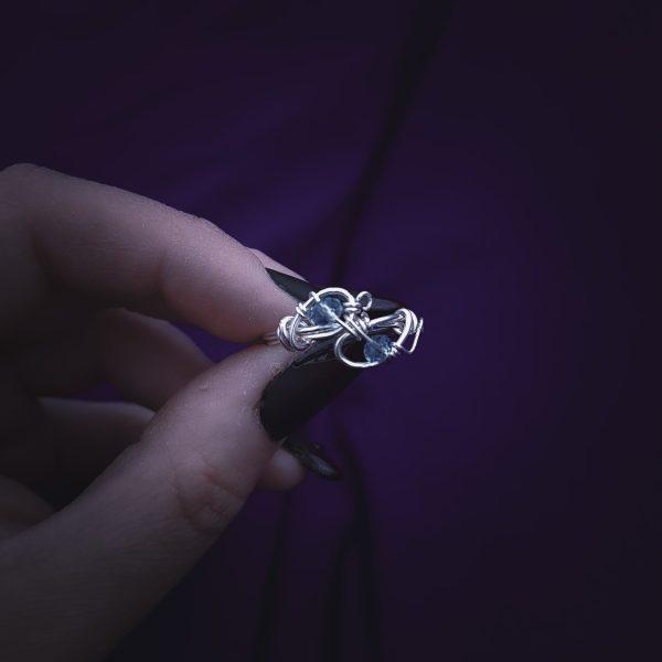 Silver Ring - Light Blue Crystals - Image 8