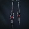 Spike & Chains Earrings - Red Crystal - Image 6